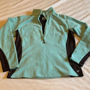 Aqua and Brown Columbia Half-Zip Pullover